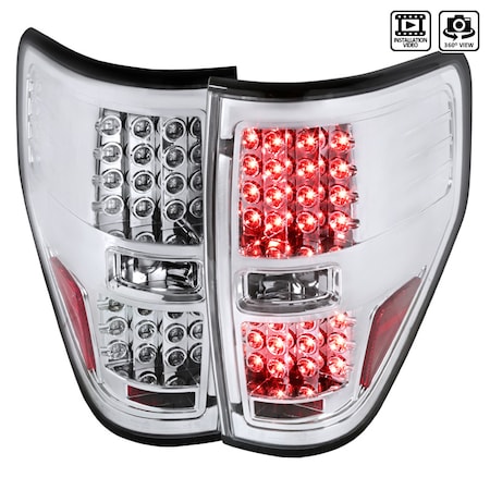 Spec-D Tuning 09-12 Ford F150 LED Tail Lights Chrome LT-F15009CLED-TM